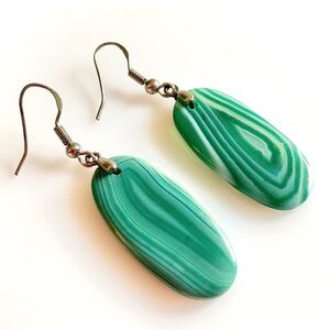 MALACHITE DROP EARRINGS - 925